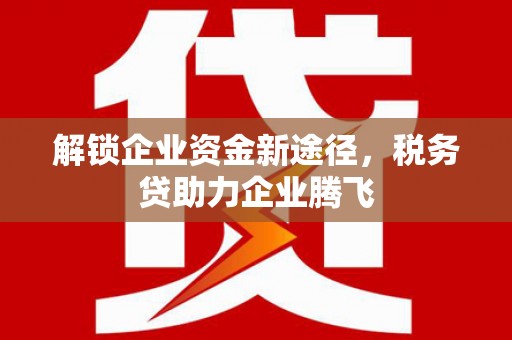自流井解锁企业资金新途径，税务贷助力企业腾飞